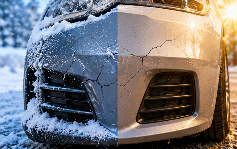 Трещины на шпатлевке пластикового бампера